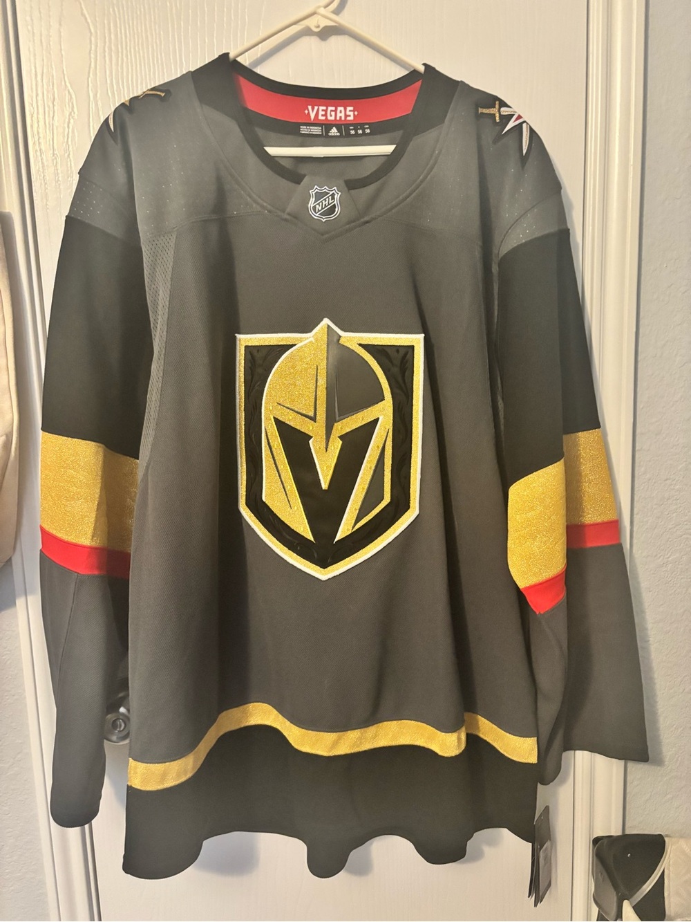 adidas NHL Gray and Black Men's Jersey Tag